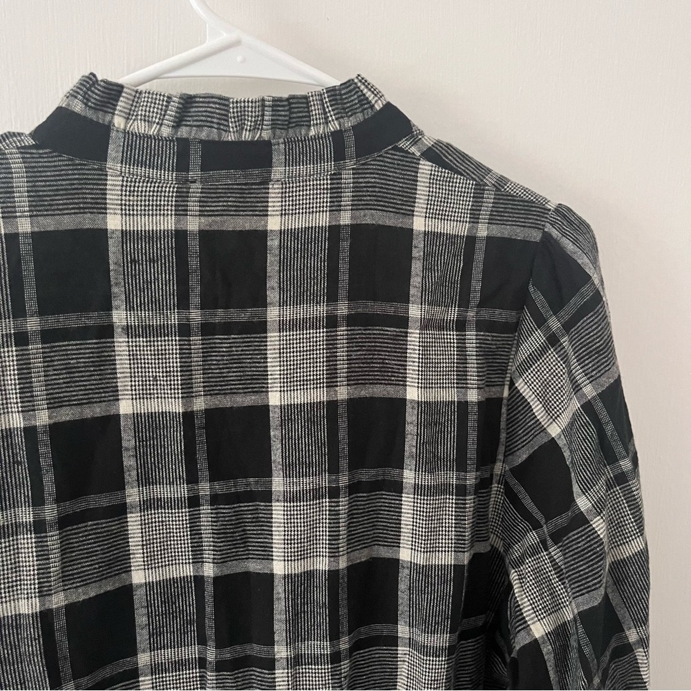 Sezane Capri Flannel Shirtdress Mini Wrap Washington Check French Academia 40 - Picture 9 of 16